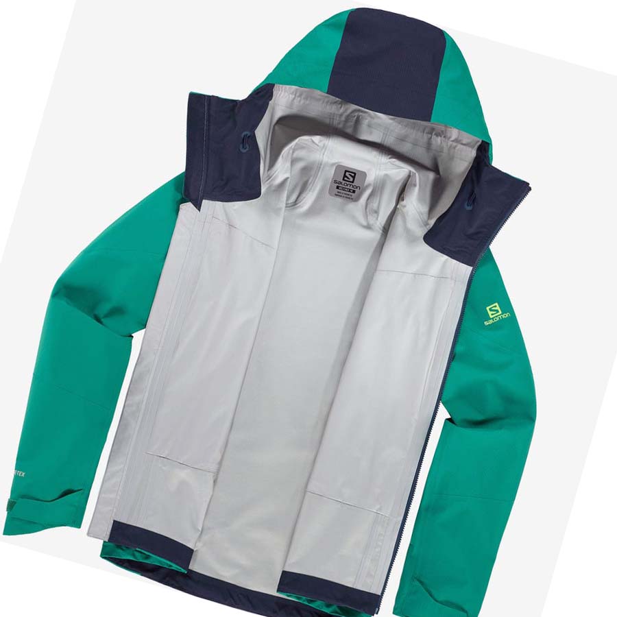 Salomon OUTPEAK GORE-TEX WATERPROOF 3L Erkek Ceket Yeşil | TR 3276NWY